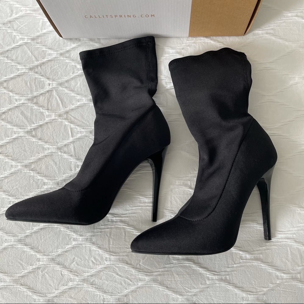 Call It Spring Hailassi Black Sock Booties 7 - image 5